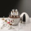 Egg Shaped Utensil With 24 Piece Silver Plated Cutlery - Image 2