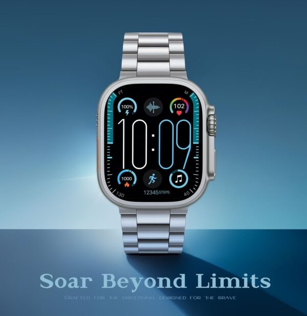 WS-85 Ultra Smart Watch With 7 Straps (Silver) - Image 3